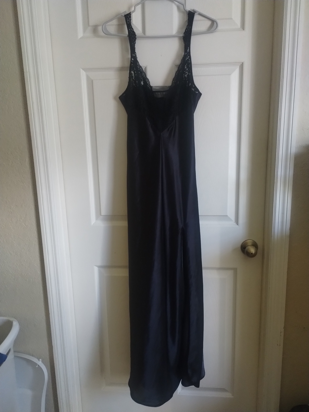 Victoria's Secret Black Lace-Trim Maxi Slip